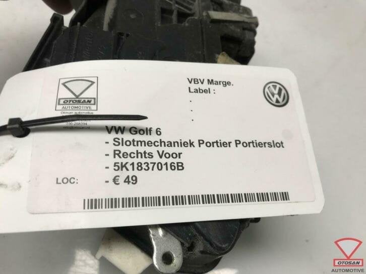 vw golf 6 slotmechaniek portier rechts voor 5k1837016b, Gebruikt, Volkswagen, Volkswagen AG, Vw@volkswagen.de