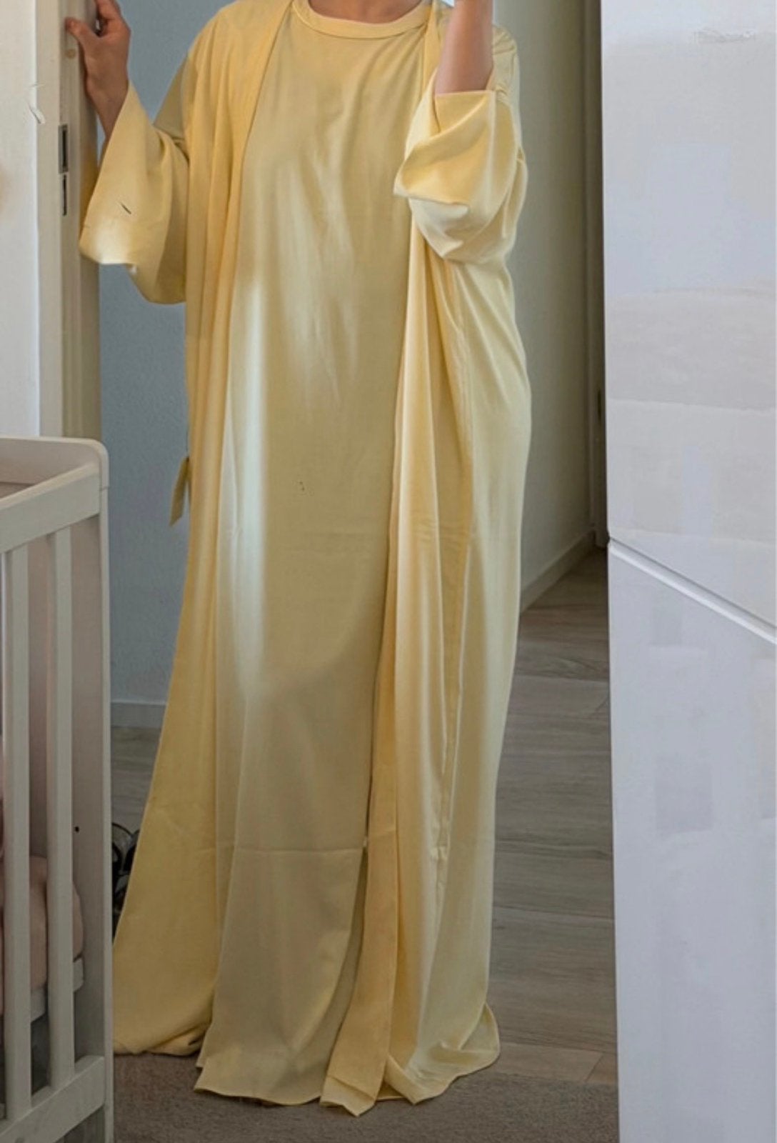 Merrachi abaya set, Kleding | Dames, Geel, Maat 42/44 (L), Nieuw, Ophalen of Verzenden