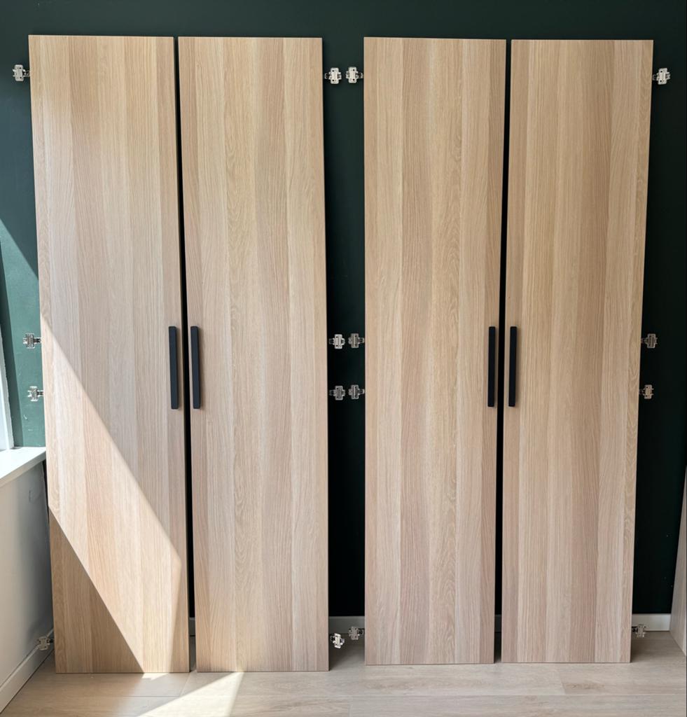 Ikea Pax Forsand kastdeuren 4x (50x229cm) incl. hardware, Ophalen, 200 cm of meer, 50 tot 100 cm, Zo goed als nieuw