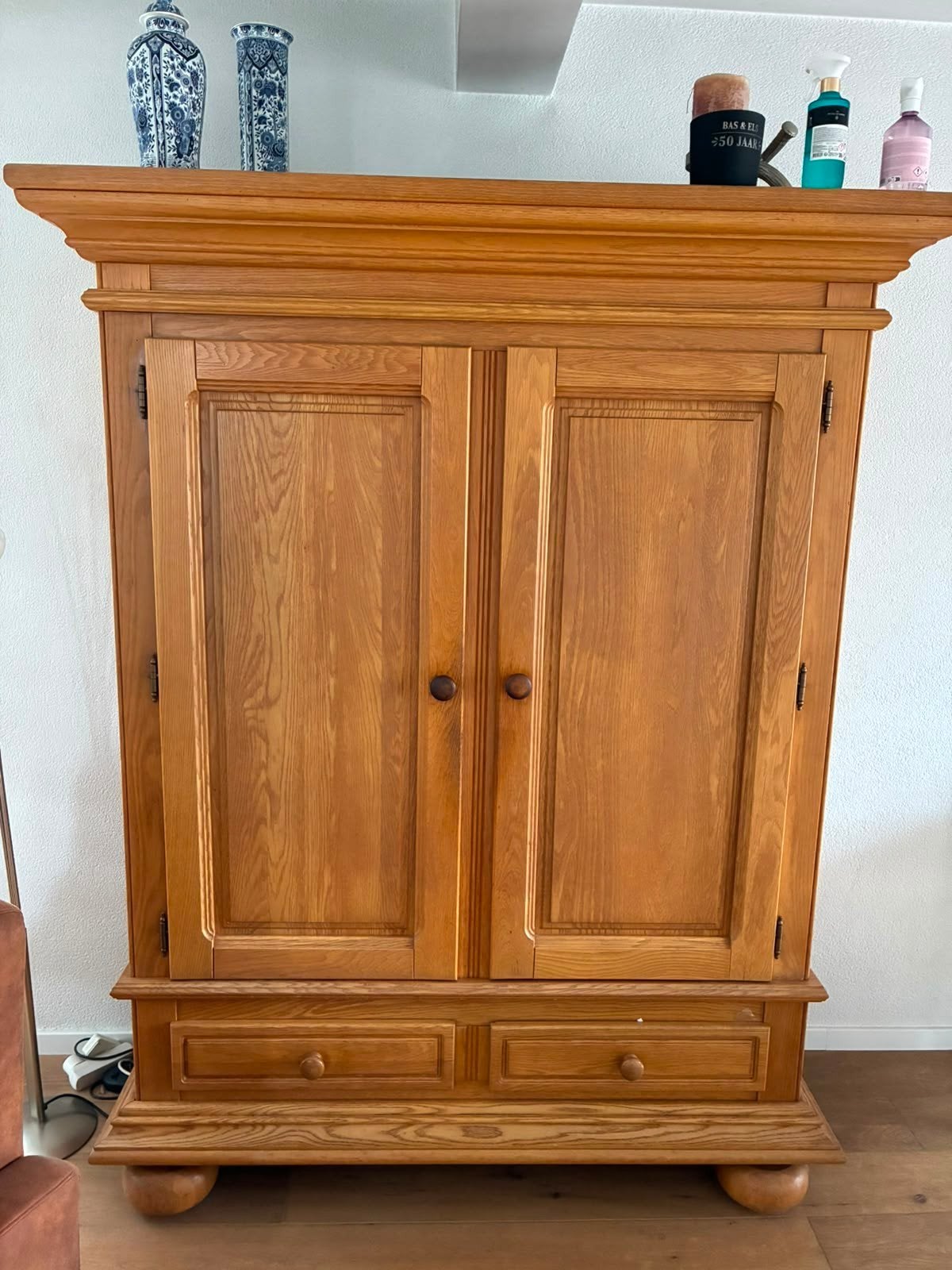 Mooie houten kast, 100 tot 150 cm, Eikenhout, Ophalen of Verzenden, Zo goed als nieuw