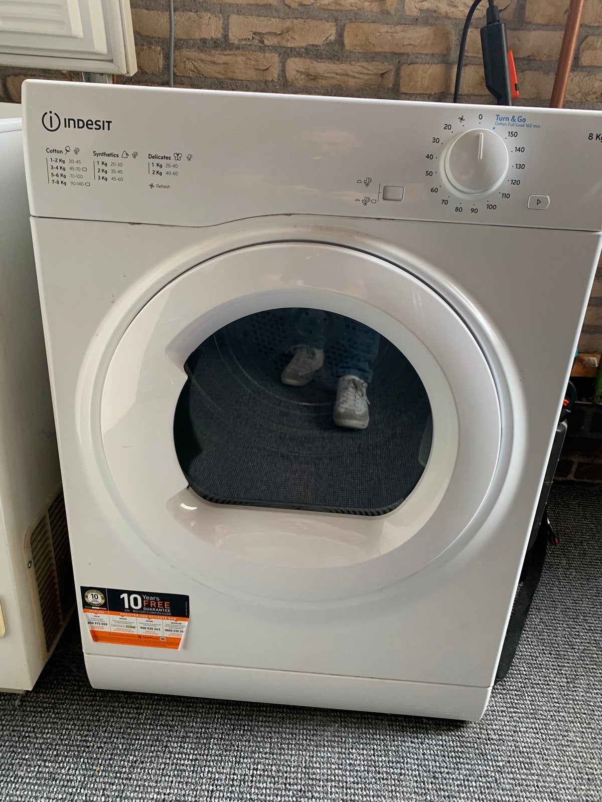 Wasdroger Indesit te koop, Witgoed en Apparatuur, Wasdrogers, Ophalen, 6 tot 8 kg, Zo goed als nieuw, 85 tot 90 cm