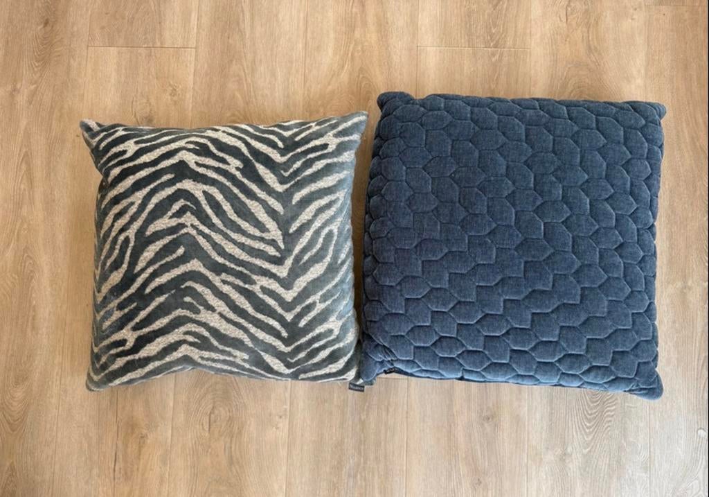 Luxe sierkussens - Set van 2, Ophalen of Verzenden, Zo goed als nieuw, Blauw, Vierkant