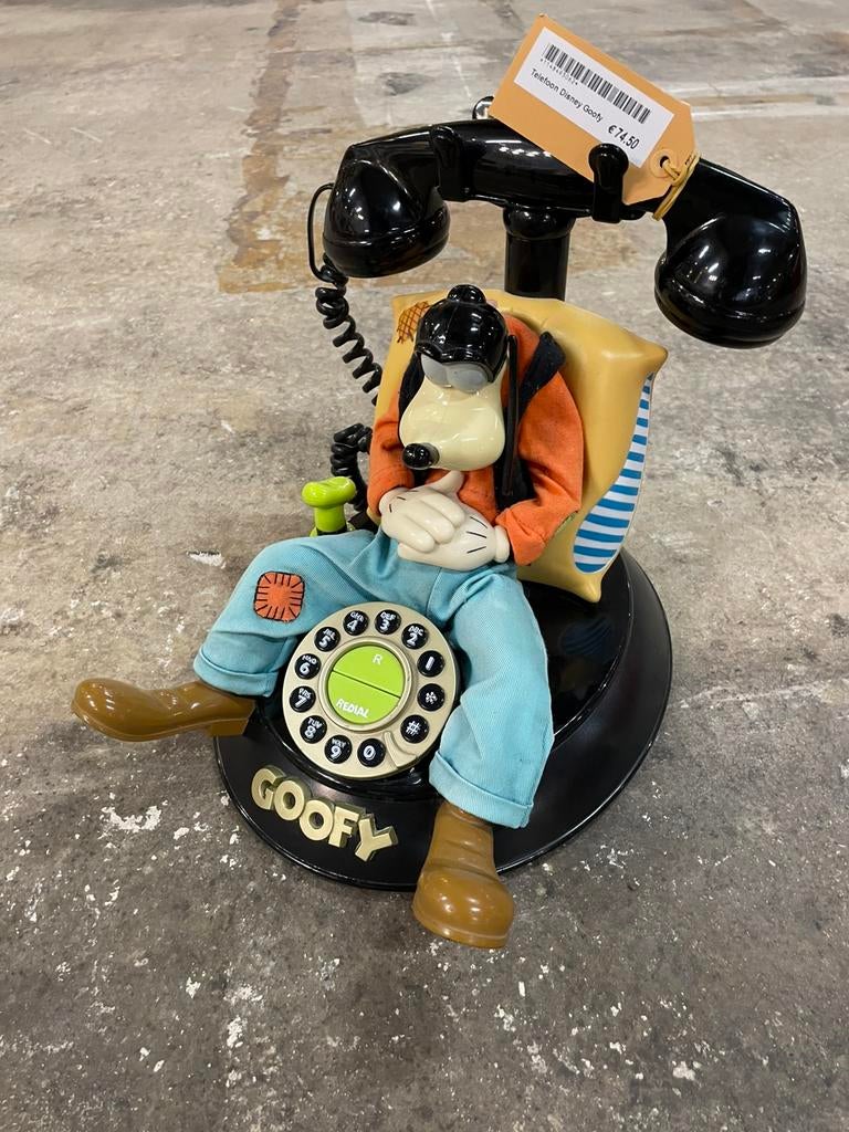 Vintage telefoon Walt Disney Goofy, Ophalen, Goofy of Pluto, Zo goed als nieuw, Beeldje of Figuurtje