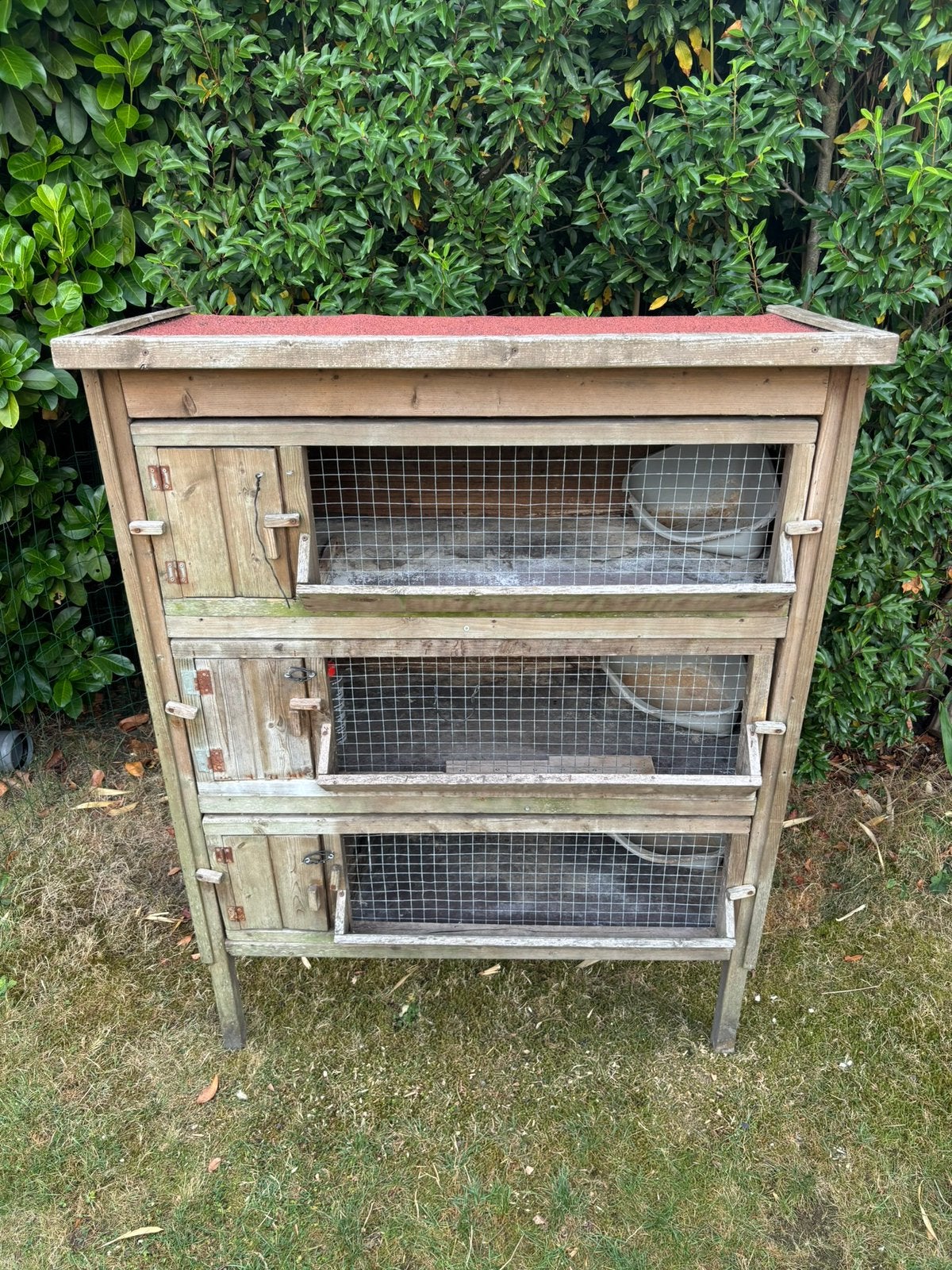 Konijnenkooi voor 3 konijnen. huif, deurtjes, drinkflessen, Dieren en Toebehoren, Ophalen, Kooi, 90 cm of meer, Konijn