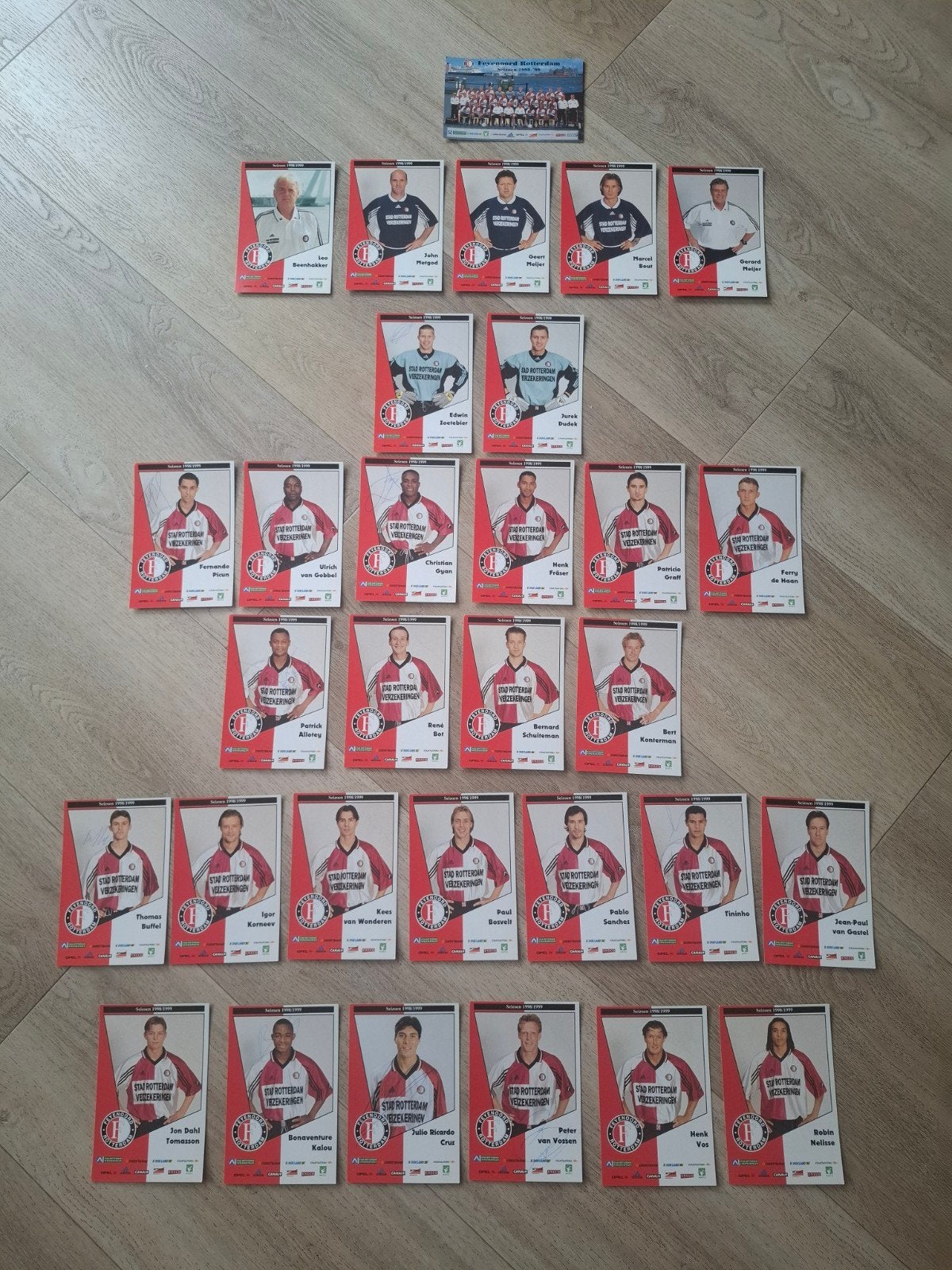 Feyenoord spelerskaarten kampioens jaar 1999, Ophalen of Verzenden, Zo goed als nieuw, Feyenoord, Spelerskaart