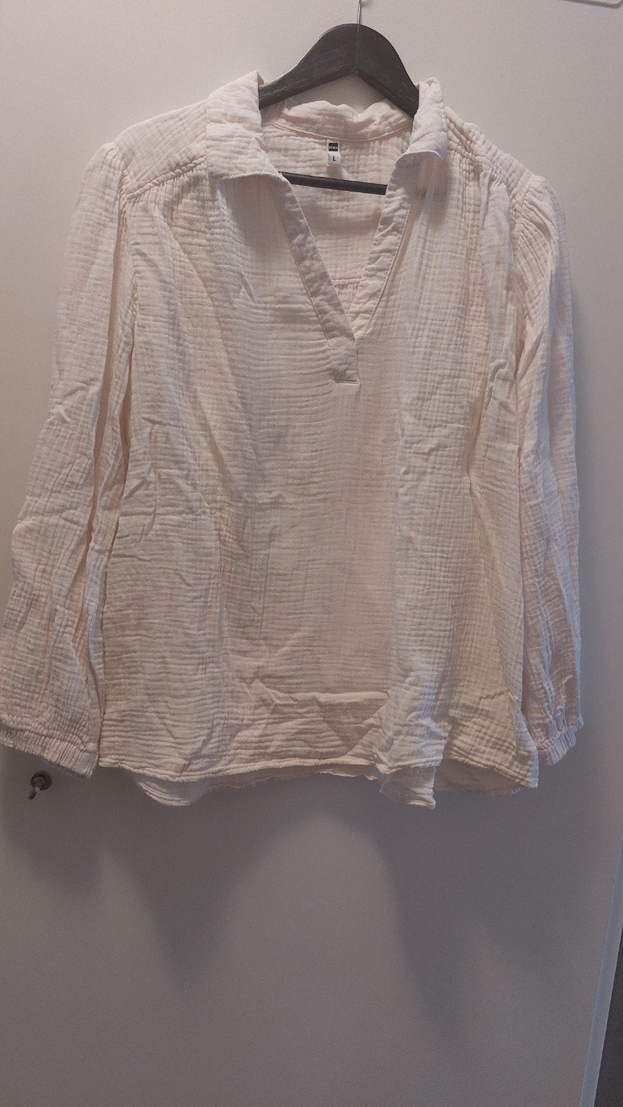 Mousseline blouse van HEMA, maat L, Wit, Maat 42/44 (L), Ophalen of Verzenden, Zo goed als nieuw