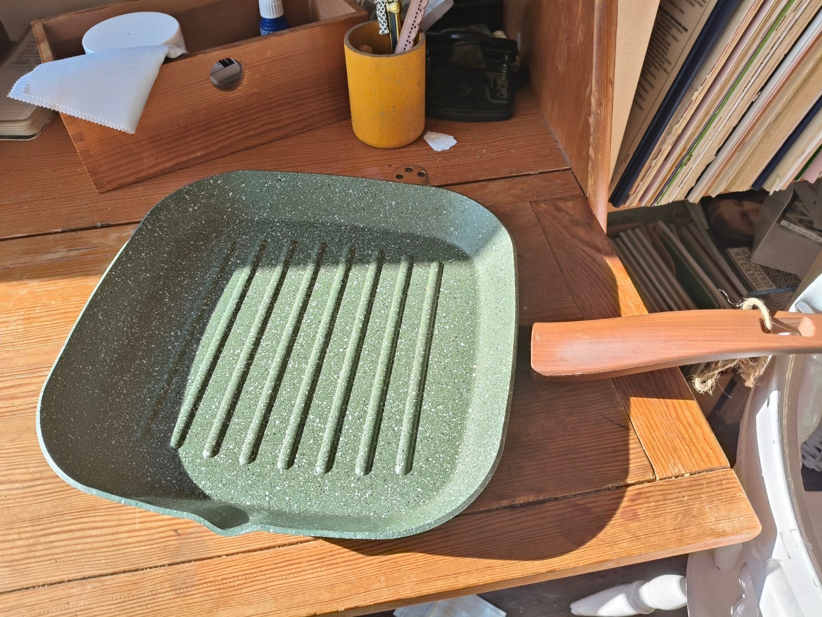 Greenpan grillpan pfas vrij ongebruikt, Antiaanbaklaag, Ophalen of Verzenden, Zo goed als nieuw, Rvs