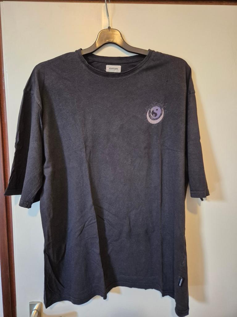 Yourturn T-shirt met Yin Yang print - Maat XL, Zwart, Yourturn, Maat 56/58 (XL), Ophalen of Verzenden