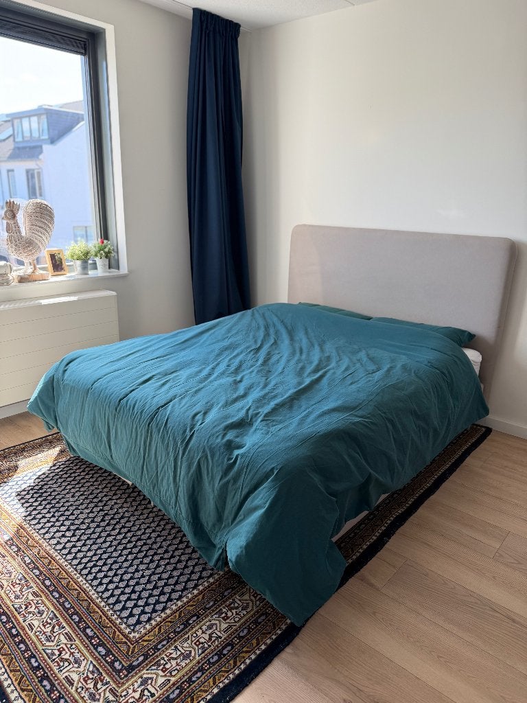 Boxspring IKEA Lyngör 160x200, Ophalen, Gebruikt, Beige, Tweepersoons