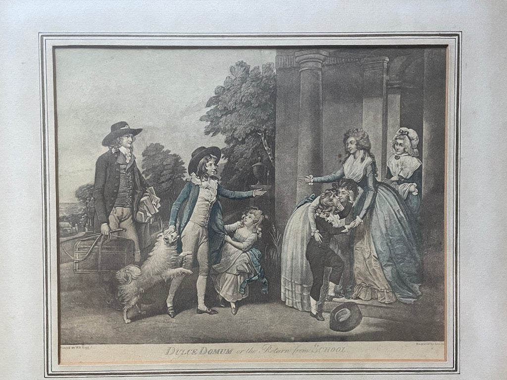 1890 - The return from school / Engels Klassiek P0586, Ophalen of Verzenden, Ets, 1800 - 1899