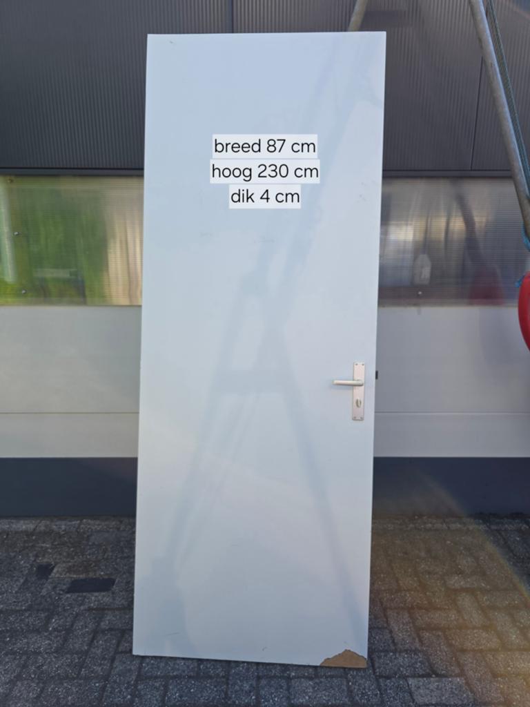 Massieve branddeur 87x230x4 cm, Ophalen, Gebruikt, 80 tot 100 cm, 215 cm of meer