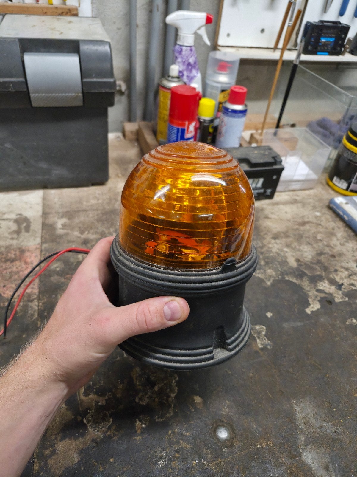 Groot Zwaai-licht Zwaai-lamp alarm-licht oranje 12 24 V, Gebruikt, ., Ophalen of Verzenden, .