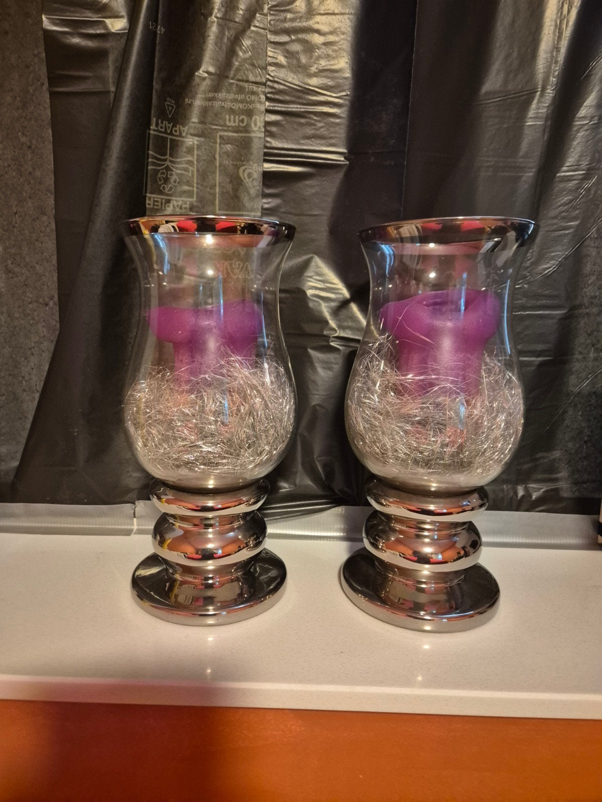 2x kaarsen houders met inhoud, Ophalen of Verzenden