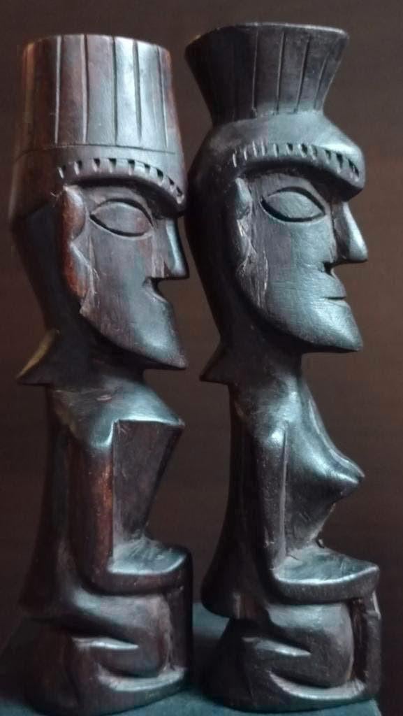Songye buste fetisj sculpturen , houten beeldjes, Ophalen of Verzenden