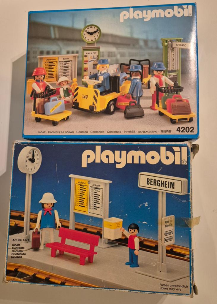 Playmobil Vintage Treinstation Sets (2 stuks), Kinderen en Baby's, Speelgoed | Playmobil, Ophalen of Verzenden, Gebruikt, Complete set