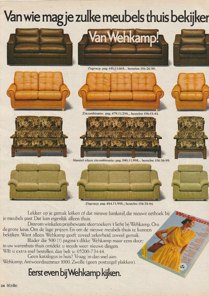 Retro reclame 1979 Wehkamp catalogus banken sofa's, Verzamelen, Retro, Overige typen, Verzenden