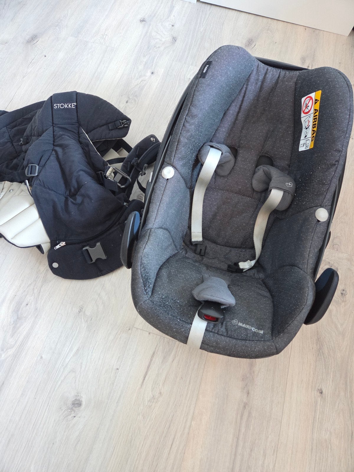 Maxicosi + draagzak, Ophalen, 9 t/m 18 kg, Maxi-Cosi, Gebruikt