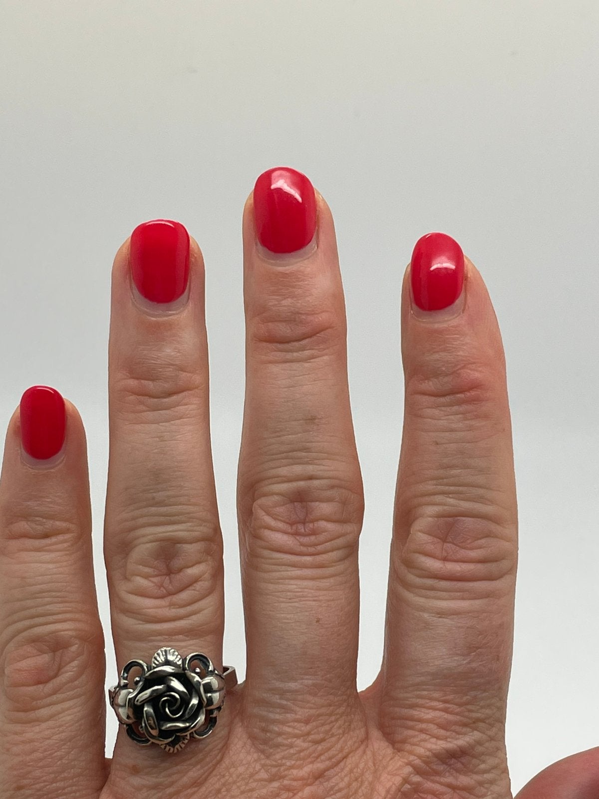 E555 Prachtige zilveren TEKA roosjes ring (verstelbaar), Ophalen of Verzenden, Zilver, Ring