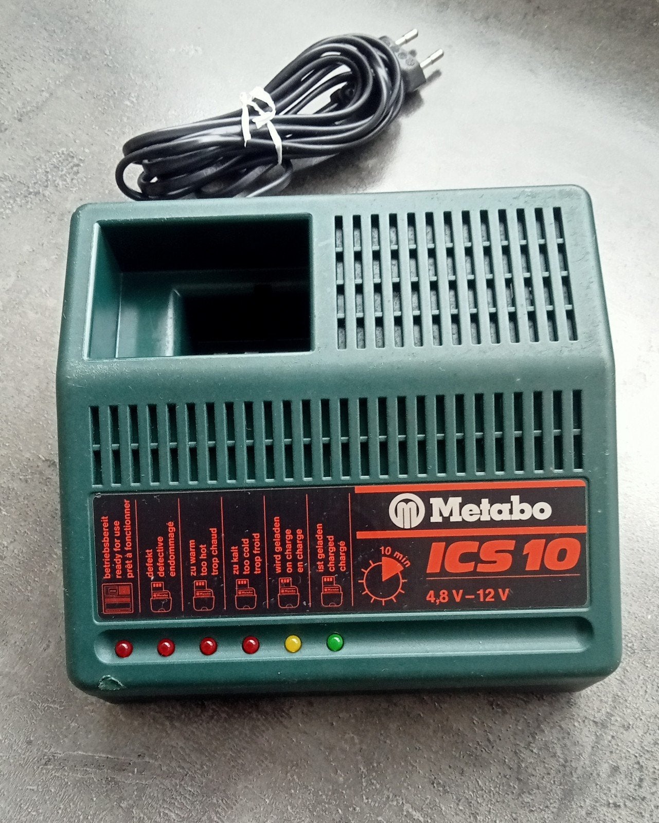 Metabo ICS 10 Acculader 4.8V-12V, Ophalen of Verzenden, Gebruikt