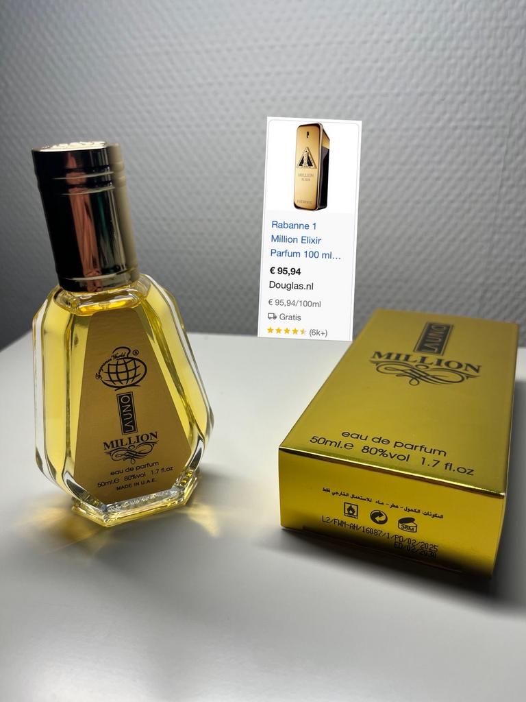 One Million Paco Rabanne 90%+ identieke geur!, Ophalen of Verzenden, Nieuw