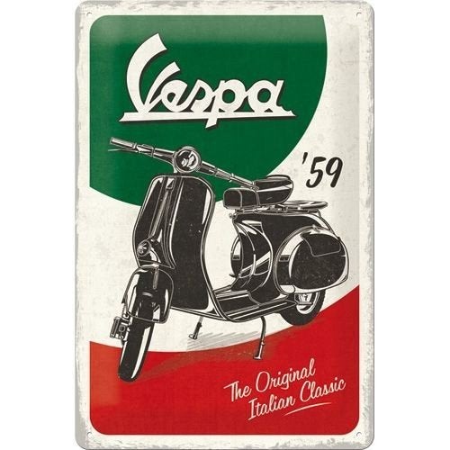Vespa scooter Original relief reclamebord van metaal deco