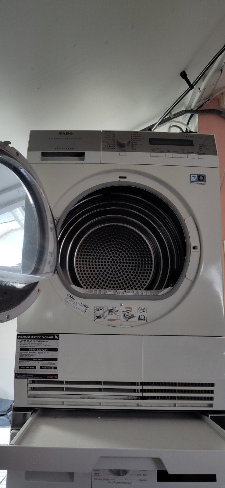 AEG Lavatherm T76785NIH wasdroger met EHO foutmelding, Witgoed en Apparatuur, Wasdrogers, Ophalen, 8 tot 10 kg, Voorlader, Niet werkend