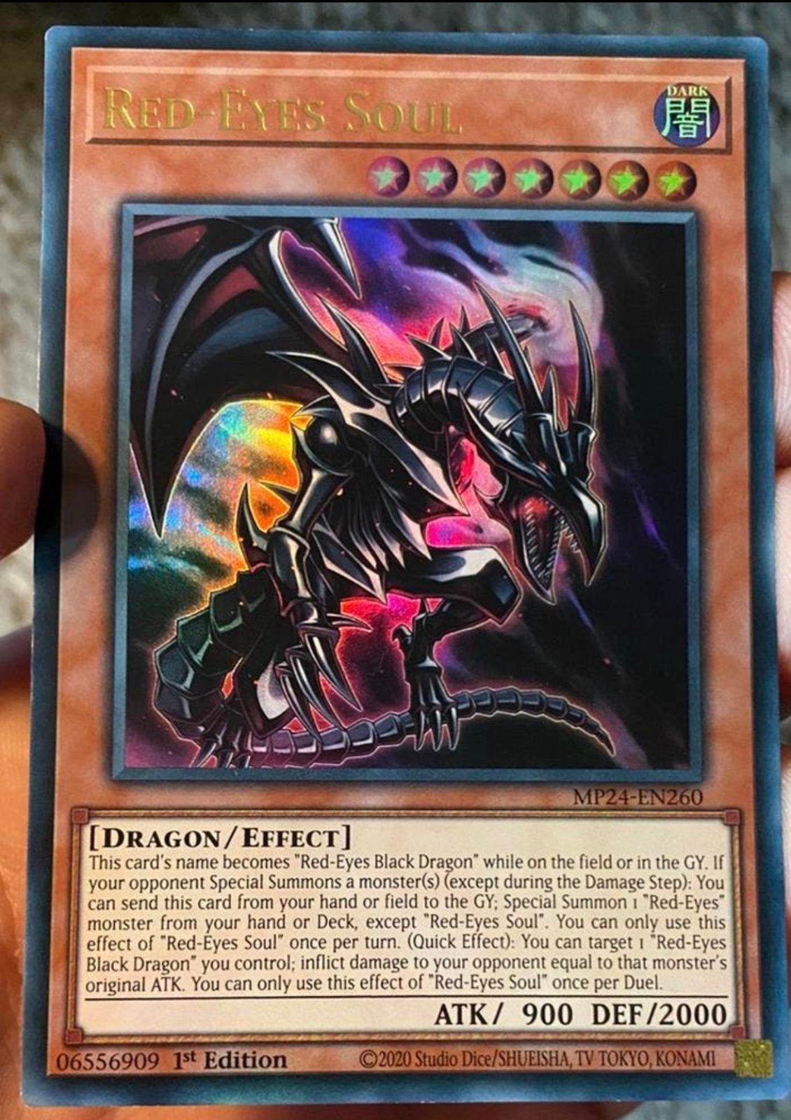 Yu-Gi-Oh! Red-Eyes Soul MP24 1st Edition !, Hobby en Vrije tijd, Verzamelkaartspellen | Yu-gi-Oh!, Ophalen of Verzenden, Zo goed als nieuw