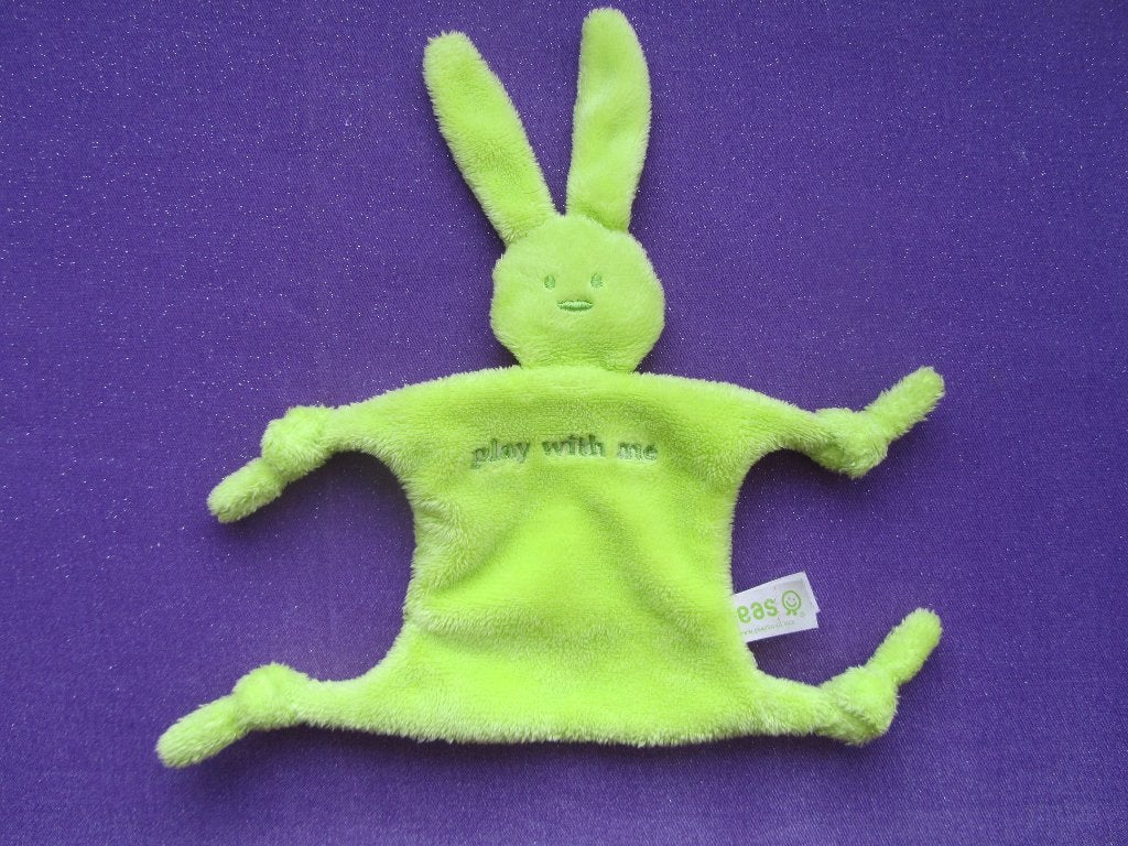 PEAS Knuffeldoekje KONIJN - PLAY WITH ME. GROEN **Nieuw**, Groen, Overige merken, Overige karakters, Ophalen of Verzenden