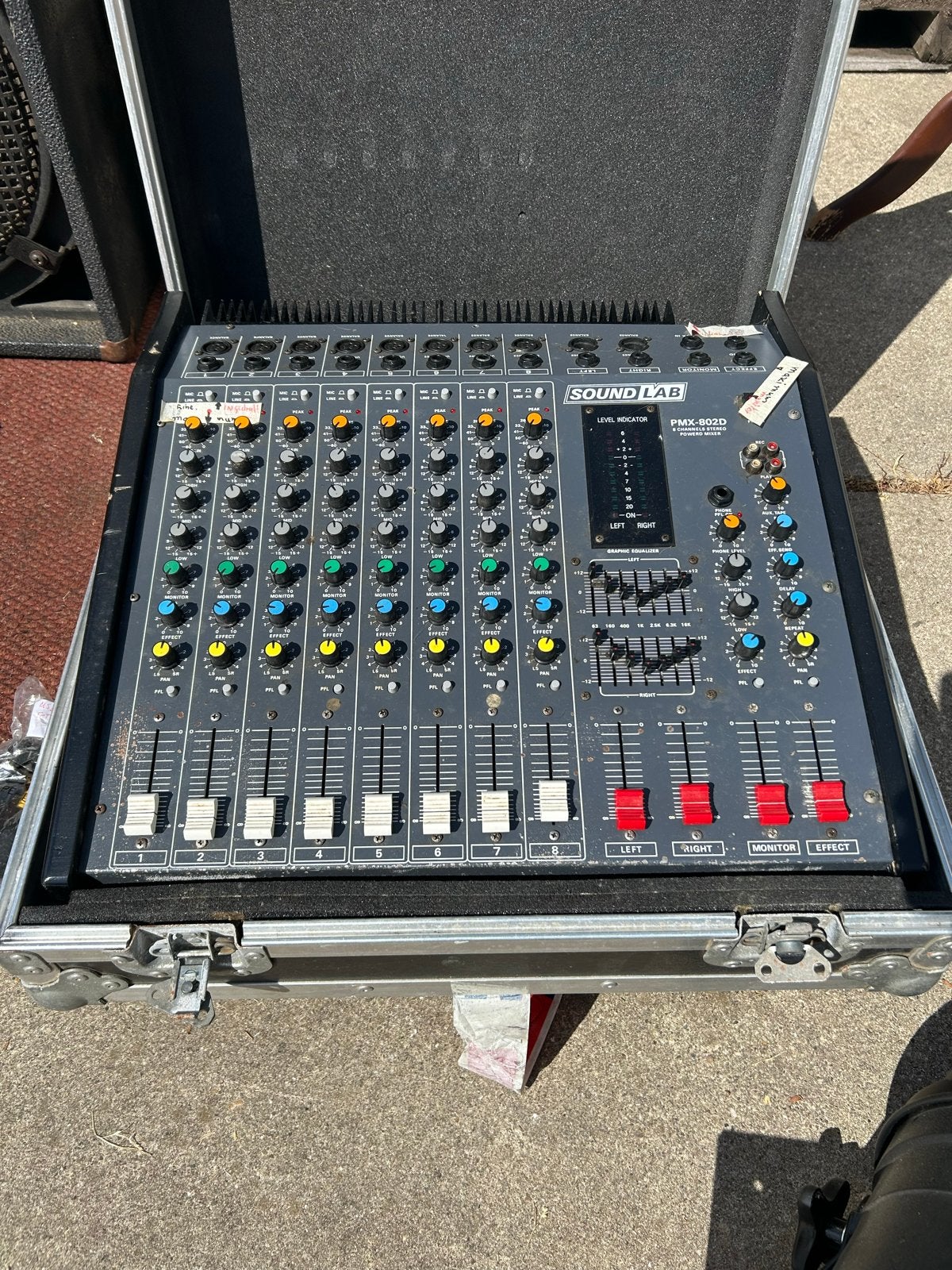 Sound Lab PMX-802D Mengpaneel met 8 kanalen, Muziek en Instrumenten, Mengpanelen, Ophalen, Gebruikt, 5 tot 10 kanalen