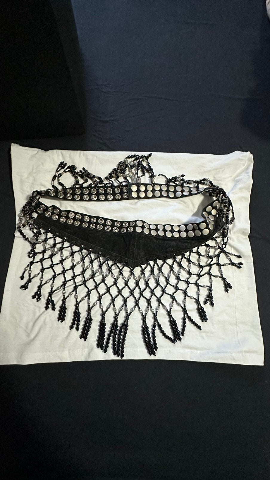 Shanica handgemaakte leren design riem swarowski kralen, Ophalen of Verzenden, Zo goed als nieuw, Overige merken