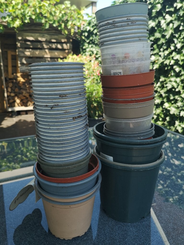 plastic bloempotjes, Tuin en Terras, Bloempotten, Ophalen, Kunststof, Gebruikt, Rond