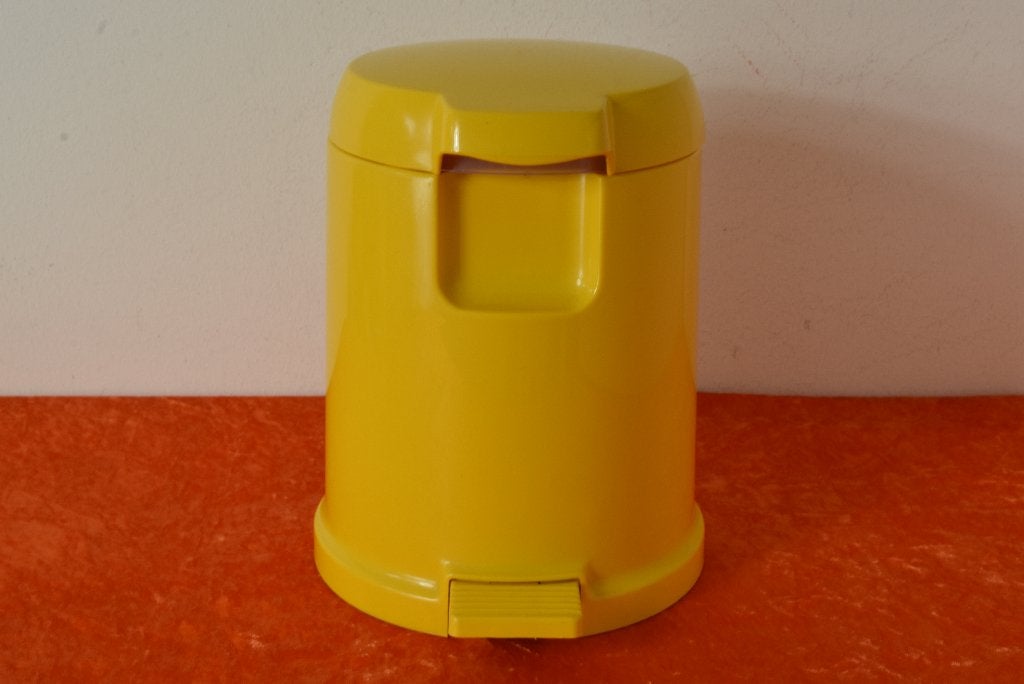 Retro vintage kunststof jaren 70 space age pedaalemmer, Kunststof, Met pedaal, Ophalen of Verzenden, Zo goed als nieuw