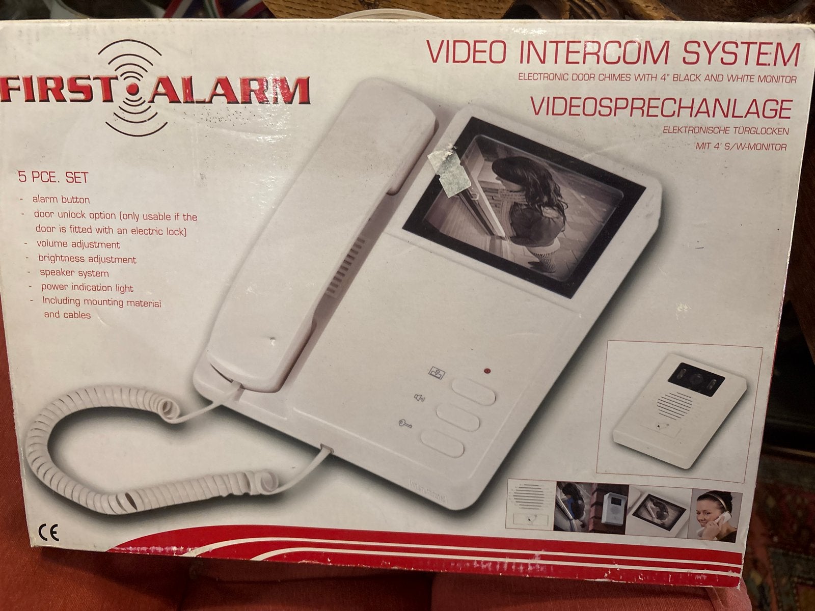 First Alarm Video Intercom Systeem met 4" Zwart-Wit Monitor, Ophalen of Verzenden, Nieuw, 1 handset