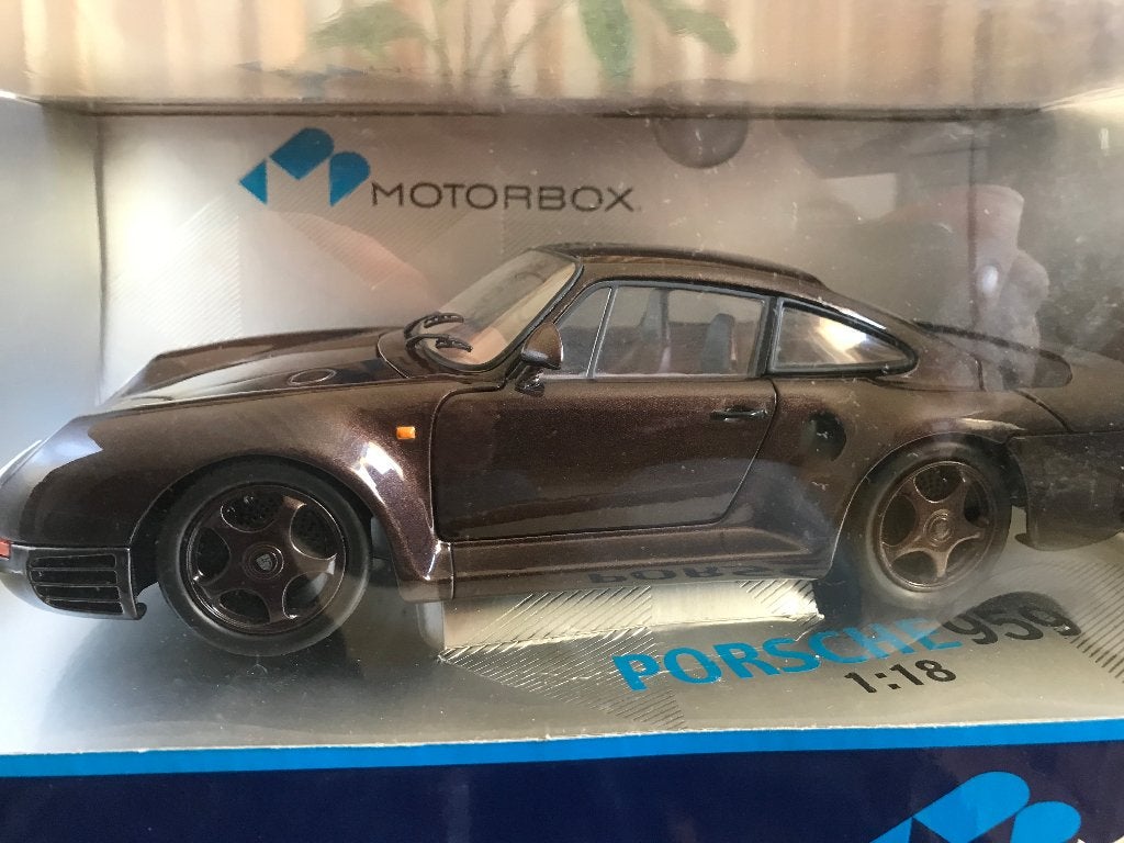 Porsche 959 bruin 1:18, Hobby en Vrije tijd, Modelauto's | 1:18, Ophalen of Verzenden, Nieuw, Auto, Overige merken