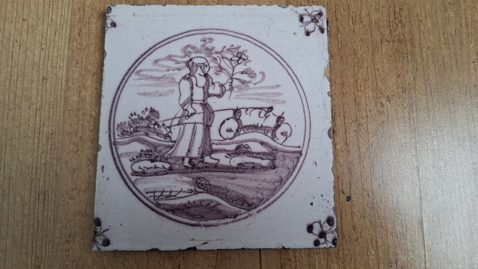 12 antieke tegeltjes, zie foto's, Antiek en Kunst, Antiek | Wandborden en Tegels, Ophalen of Verzenden