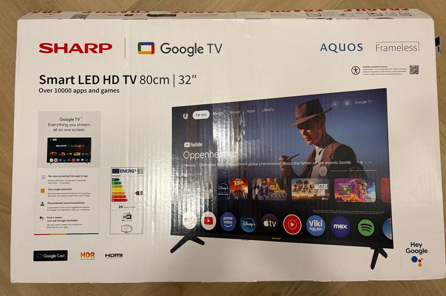 Sharp Smart LED HD TV 80cm (32 inch) met Google TV, LED, 50 Hz, HD Ready (720p), Ophalen of Verzenden