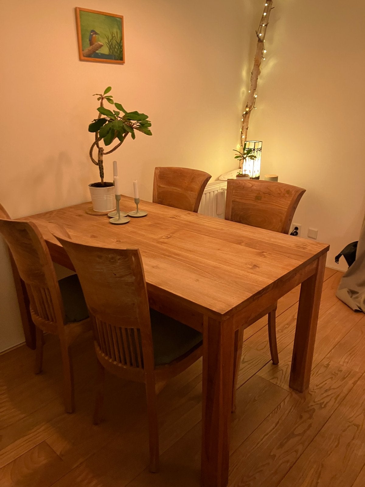 Eettafel massief teak 180x90 cm, Ophalen, Gebruikt, Teakhout, 50 tot 100 cm