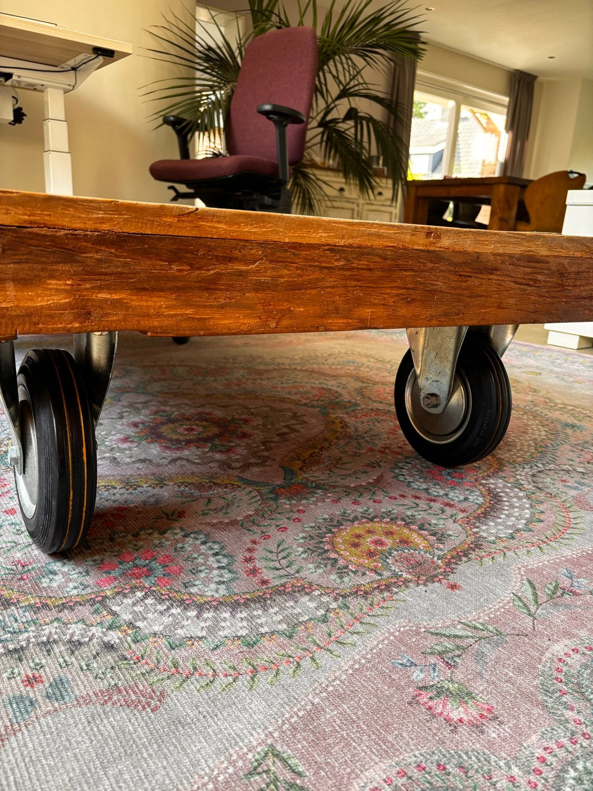 Toffe salontafel van Loods 5 op wielen, Ophalen, Gebruikt, 100 tot 150 cm, 50 tot 100 cm