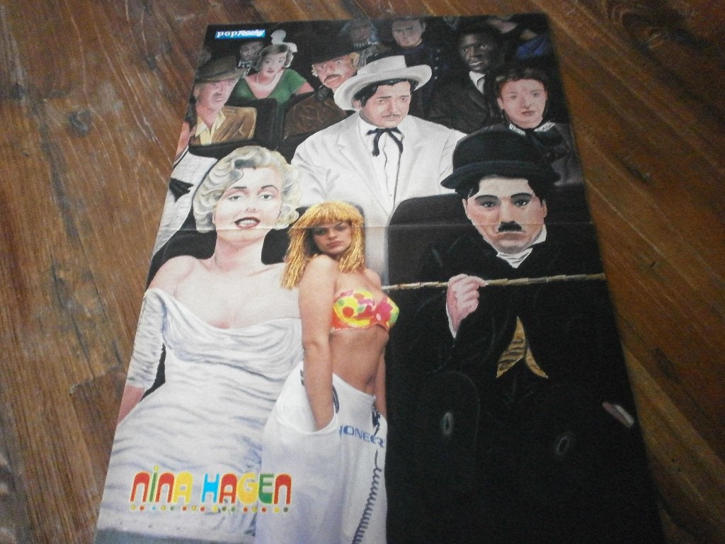 a3 poster jaren 80  Nina Hagen, Verzenden, Zo goed als nieuw, A1 t/m A3, Muziek