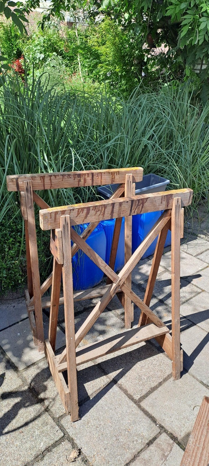 2 houten schragen, Ophalen, Gebruikt, Overige typen, Minder dan 2 meter