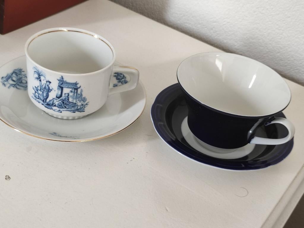 Twee luxe kop en schotel van  Mitterteich Weimar, Ophalen of Verzenden