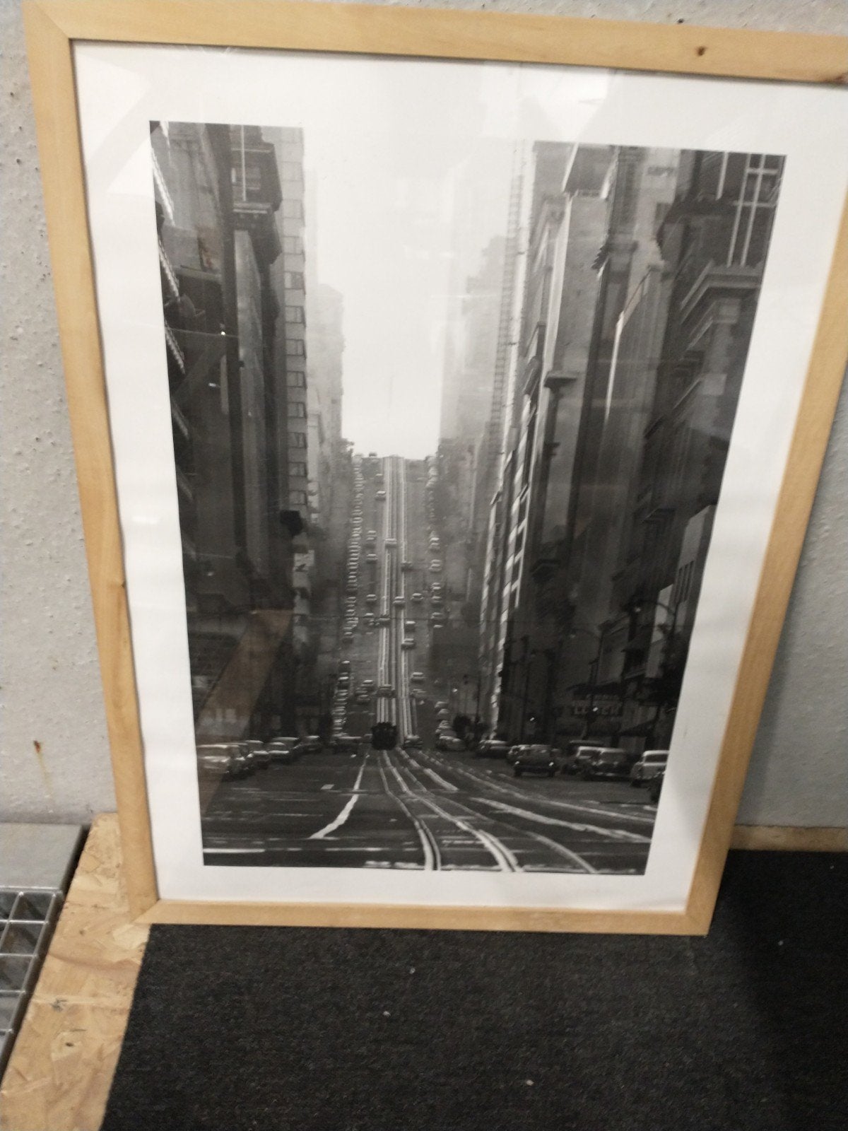 Ingelijste zwart-wit foto van San Francisco, Ophalen, Zo goed als nieuw, Foto of Poster, 75 cm of meer