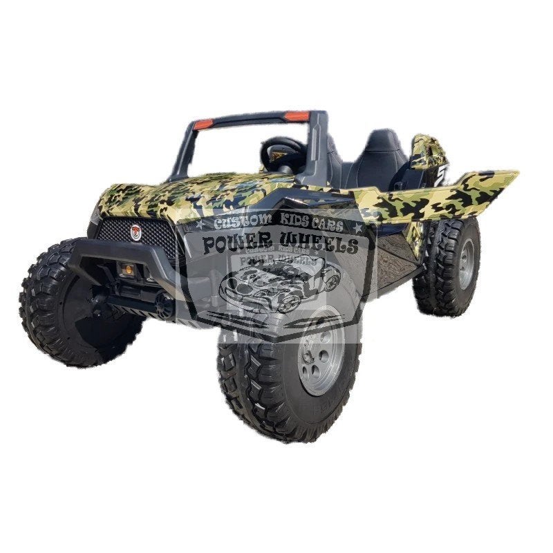 POWER BUGGY 24 VOLT 2.4G 4 WHEEL DRIVE CAMO 2 PERSOONS, Kinderen en Baby's, Power wheels elektrische kinderauto amsterdam, Nieuw