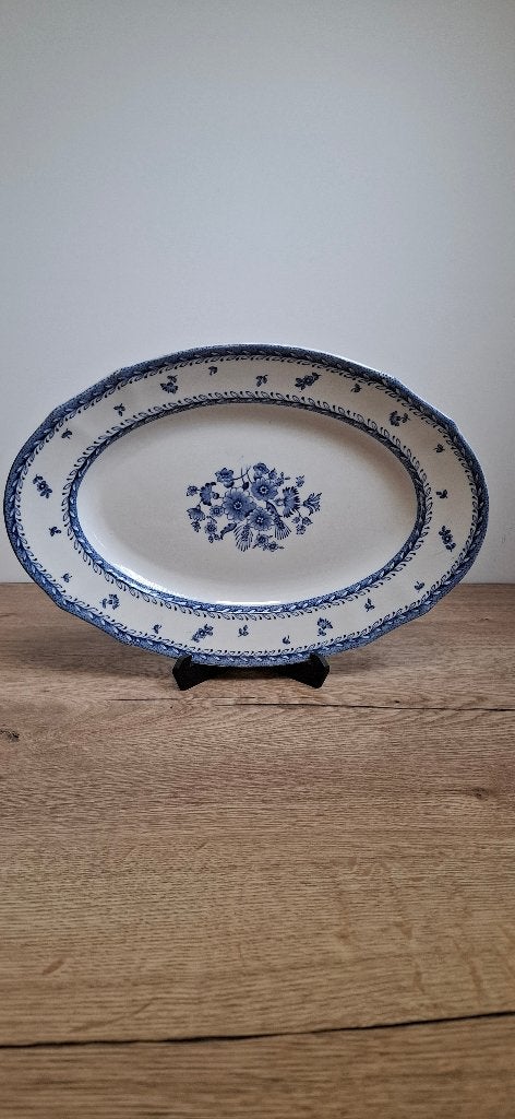 Grote vintage serveerschaal Arabia Finland (32 cm) - Blauw, Ophalen of Verzenden