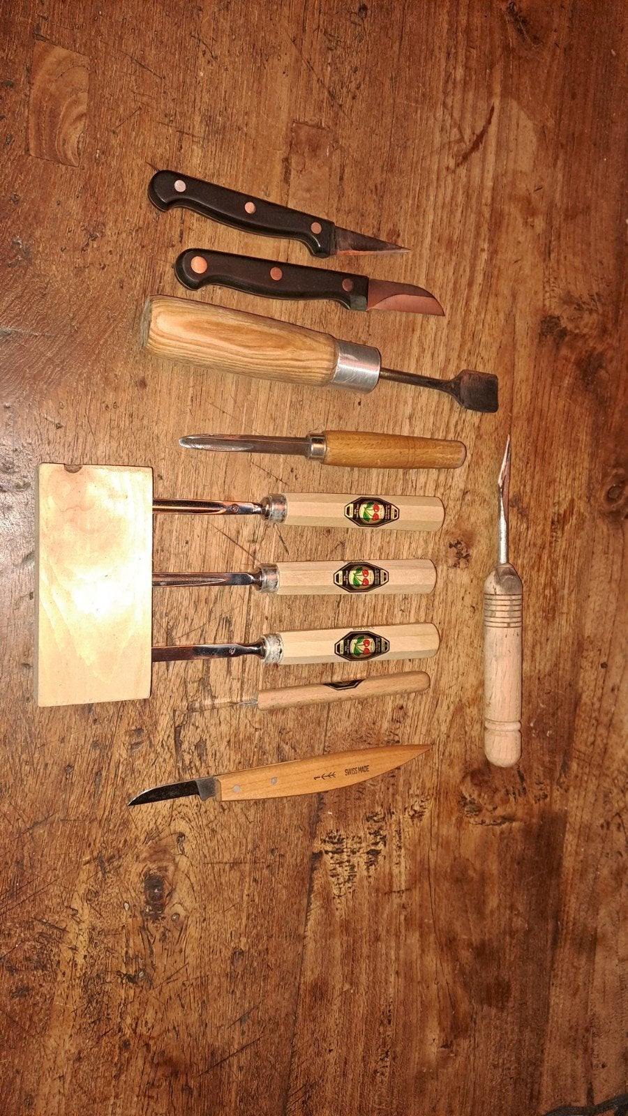 houtsnijset met Kirschen gutsen beitels, Ophalen
