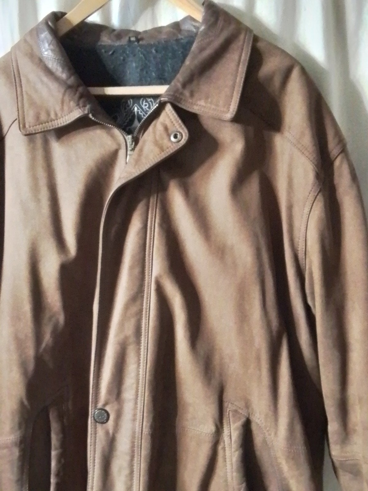 vintage Bruine Leren Jas Maat 50, Maat 48/50 (M), Ophalen of Verzenden, Gedragen, Onbekend