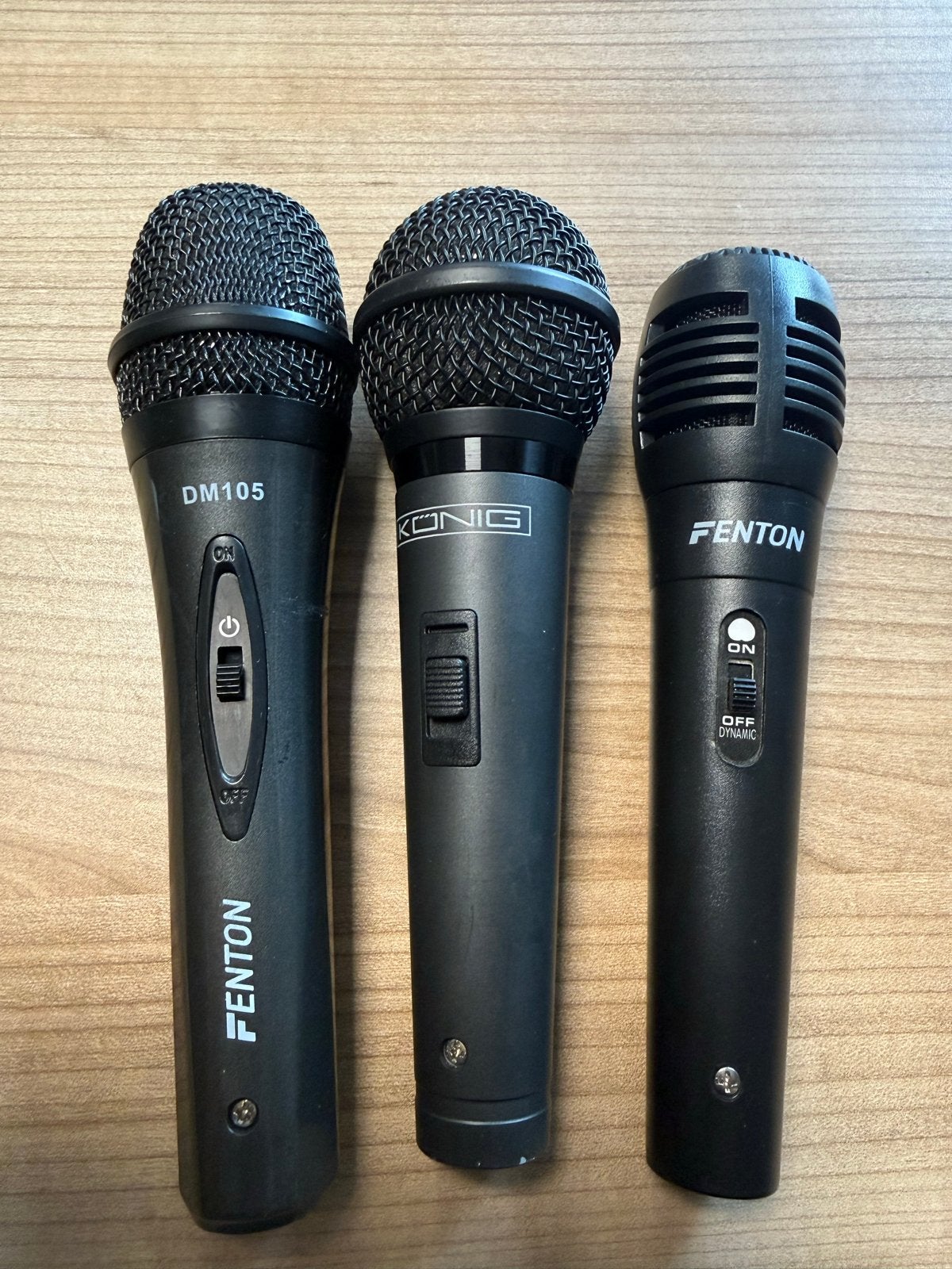 Set van 3 microfoons (Fenton, König), Muziek en Instrumenten, Microfoons, Ophalen of Verzenden, Gebruikt, Zangmicrofoon