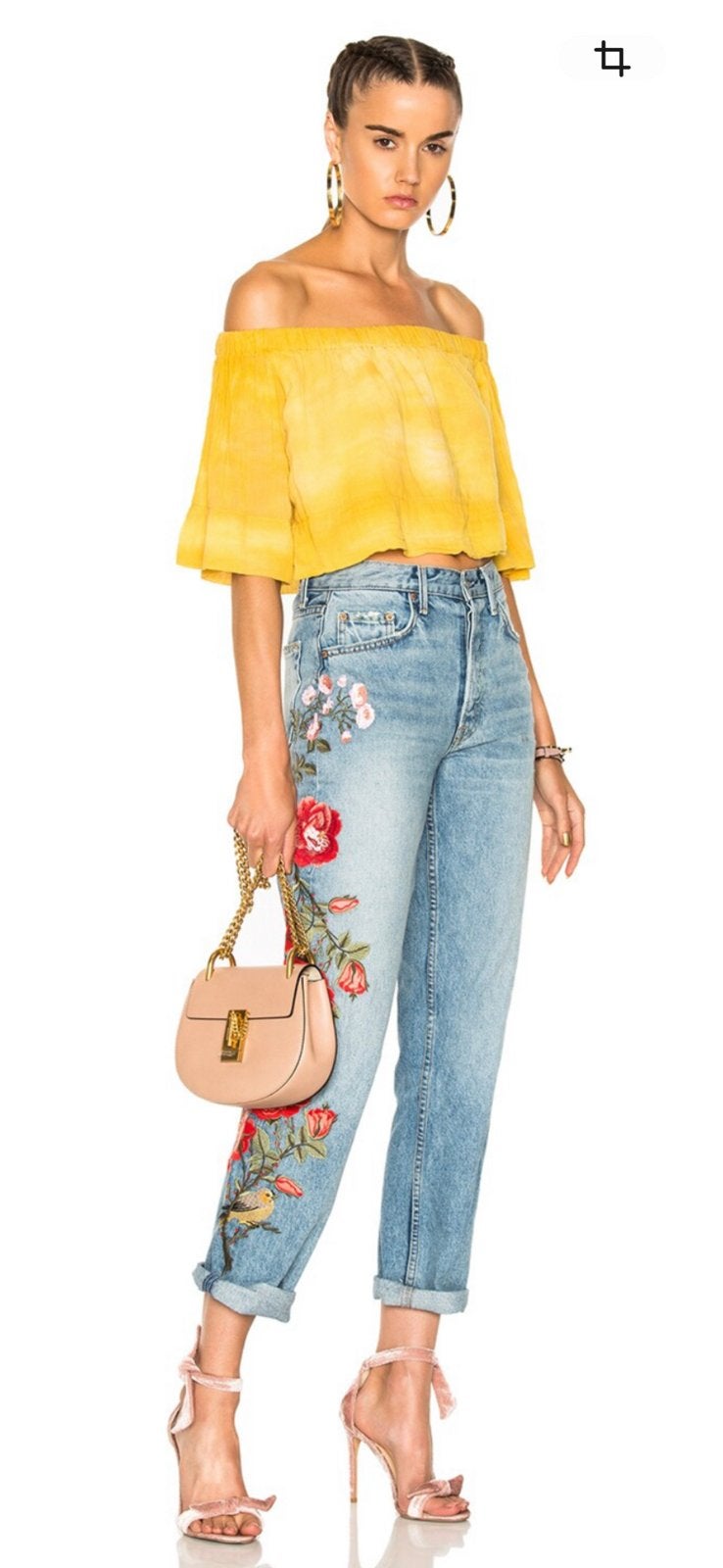RAQUEL ALLEGRA off shoulder top 36 geel en blauw, Kleding | Dames, Zo goed als nieuw, Korte mouw, Maat 36 (S), Verzenden
