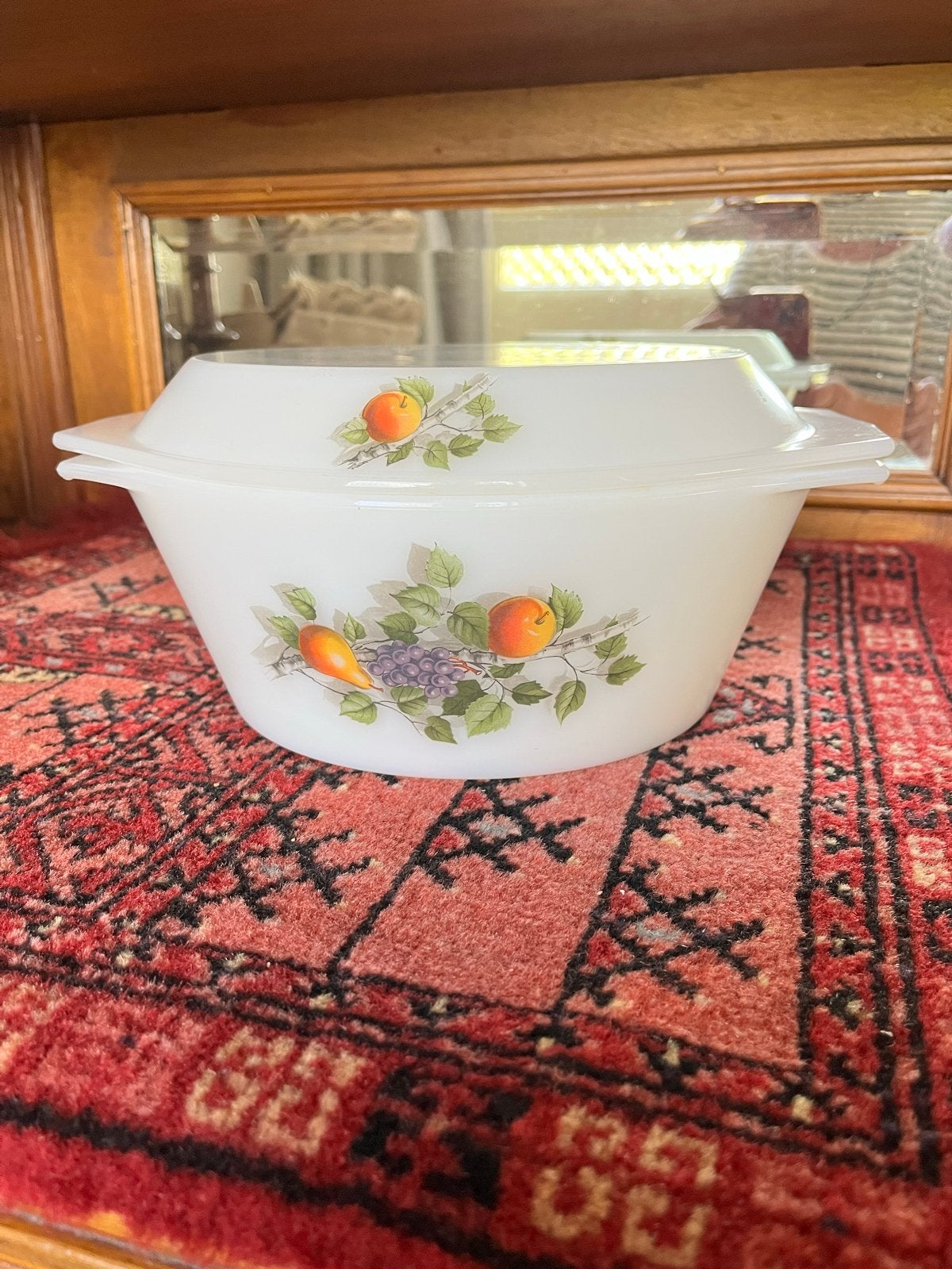Vintage Arcopal Ovenschaal met Fruitdecor - 22/23 cm, Ophalen of Verzenden