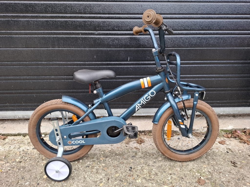 14 inch amigo jongensfiets met zijwieltjes, Terugtraprem, Zijwieltjes, Niet ingevuld, Amigo